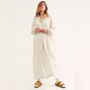 New Free People Miki Shirt Oversized Maxi Dress Size XS​​​​